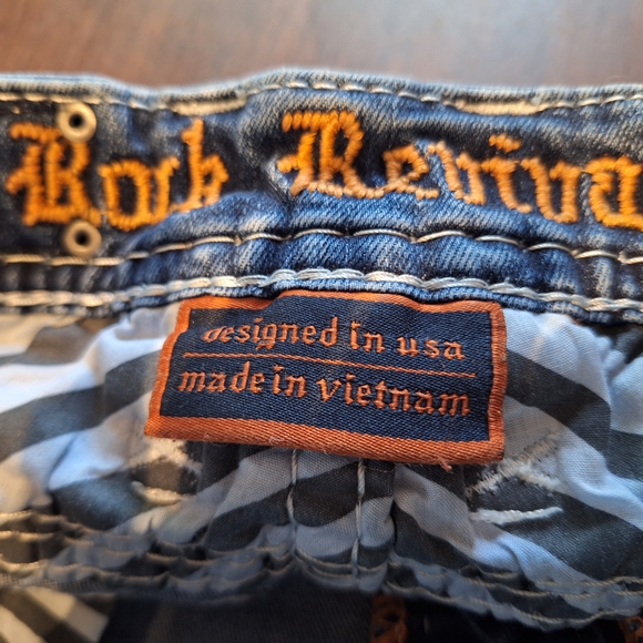 Rock Revival Kaylla Blue Boot Cut Embellished Jeans Size 2 Very Good Condition - Picture 5 of 7